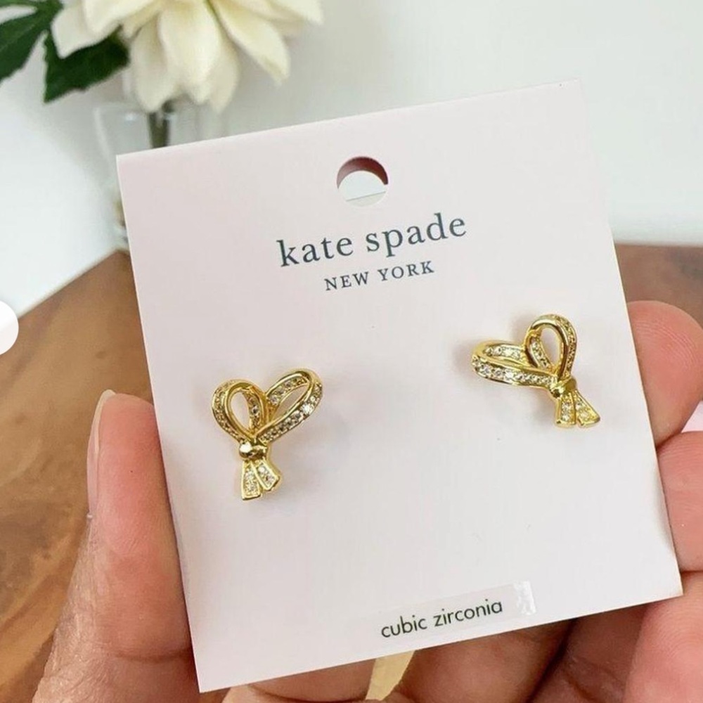 KATE SPADE All Tied Up Bow Stud Earrings in Gold